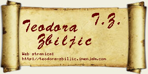 Teodora Zbiljić vizit kartica